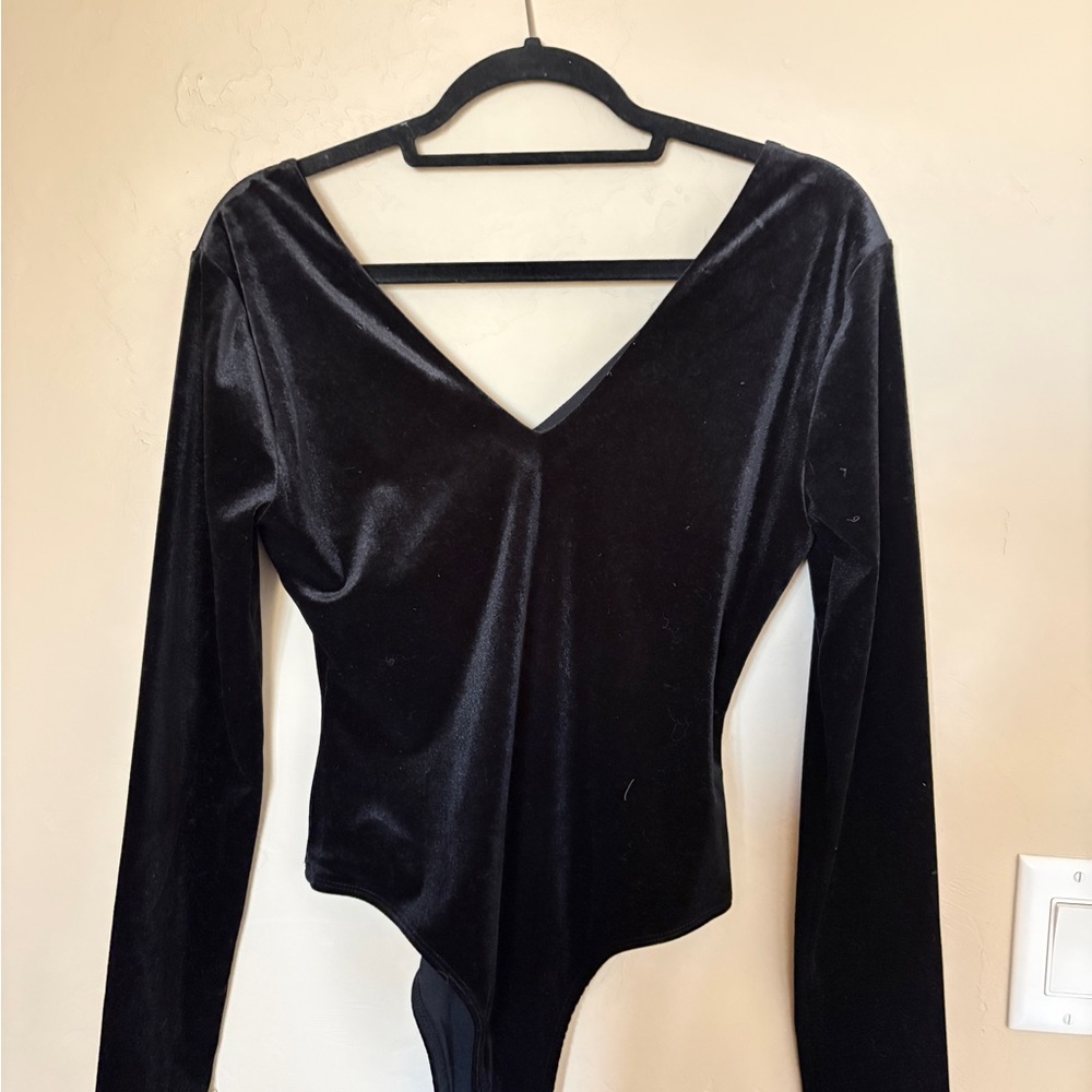 Gianni Bini Black Velvet Bodysuit